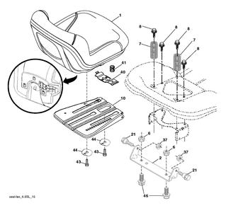 Seat Diagram and Parts List for YTH1842 (917243820)(2017-12) Husqvarna Lawn Tractor