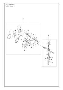 Gear Box Diagram and Parts List for KLIPPOLB448SQ  Husqvarna Lawn Mower
