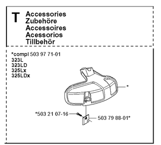 Guards Diagram and Parts List for 323R 20051800001-20061400000 Husqvarna Brush Cutter