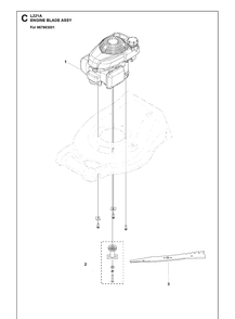 Engine And Cutting Equipment Diagram and Parts List for L221A  Husqvarna Lawn Mower