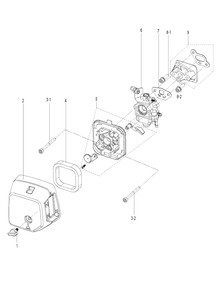 Air Filter Diagram and Parts List for 321S15 967078502 Husqvarna Sprayer