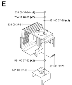 Heat Shield Diagram and Parts List for 165BT 20041800001-Current Husqvarna Leaf Blower / Vacuum