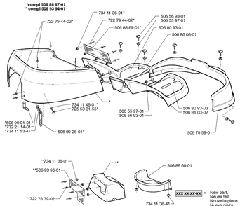Engine Cover Assembly Diagram and Parts List for RIDER1200 1998-01 Husqvarna Lawn Mower