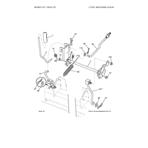 Mower Lift Diagram and Parts List for 96041039300  Husqvarna Lawn Tractor
