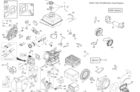 Engine-436067, 436069-Us/Can Diagram and Parts List for ST324P  Husqvarna Snow Blower