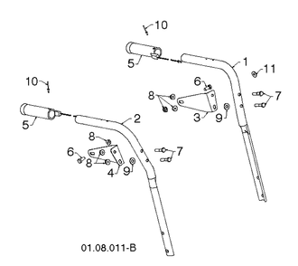 Handle Diagram and Parts List for ST276EP (96191003906)(2012-08) Husqvarna Snow Blower
