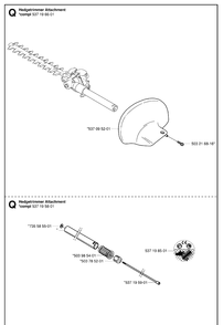 Attachments Diagram and Parts List for 326HE4 (X-SERIES)(20033100001-20040100000)(2003) Husqvarna Hedge Trimmer
