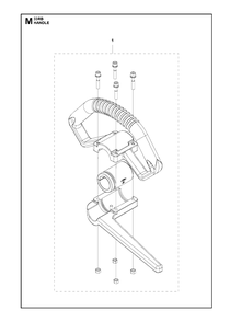 Handle Diagram and Parts List for 131RB 20181300001 & Above Husqvarna Brush Cutter