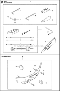 Accessories Diagram and Parts List for 562XPG  Husqvarna Chainsaw
