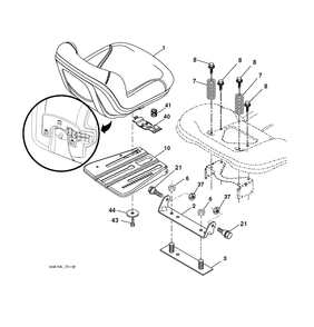 Seat Diagram and Parts List for YTH150 (96041002202)(2008-01) Husqvarna Lawn Tractor