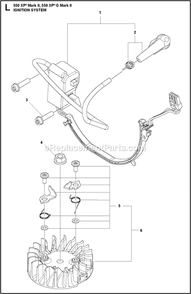 Muffler Diagram and Parts List for 550XPGMARKII  Husqvarna Chainsaw