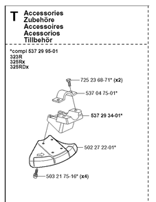 Guards 2 Diagram and Parts List for 323R 20051800001-20061400000 Husqvarna Brush Cutter