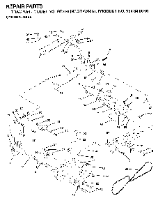 Drive Diagram and Parts List for GT200 (HCGTK200A, 954840001)(1996-01) Husqvarna Lawn Tractor