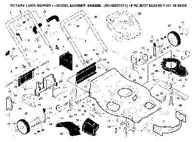 Frame Diagram and Parts List for 6522SL (96143000801)(2005-09) Husqvarna Lawn Mower