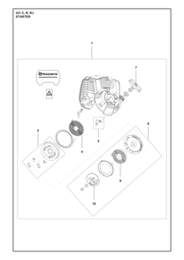 Starter Diagram and Parts List for 321RJ  Husqvarna Brush Cutter