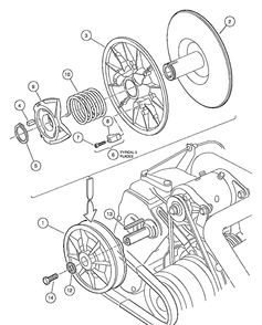 Driven Clutch Diagram and Parts List for HUV4210GXP 2005-06 Husqvarna Lawn Tractor