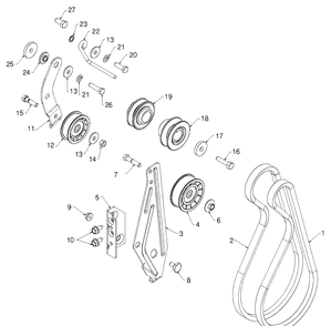 Chassis, Engine And Pulleys 2 Diagram and Parts List for 1830HV (96193007304)(2012-06) Husqvarna Snow Blower