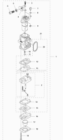 Carburetor Diagram and Parts List for 580BFS 2011-05 Husqvarna Leaf Blower / Vacuum