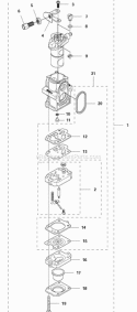 Carburetor Diagram and Parts List for 580BTS 2011-05 Husqvarna Leaf Blower / Vacuum