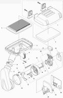 Carburetor  Air Filter Diagram and Parts List for 580BTS 2011-05 Husqvarna Leaf Blower / Vacuum