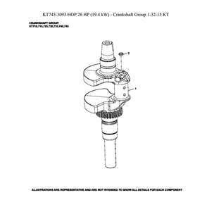 Engine >> Crankshaft Diagram and Parts List for 96043029500  Husqvarna Lawn Tractor