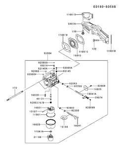 Carburetor Diagram and Parts List for FS691V-BS19 2017-09 Husqvarna Engine