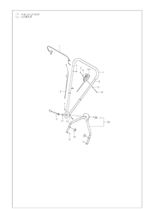 Handle Diagram and Parts List for LB453S  Husqvarna Lawn Mower