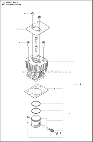 Cylinder Piston Diagram and Parts List for 525LSTMARKII  Husqvarna Trimmer