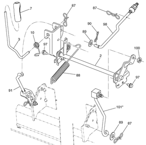 Mower Lift Diagram and Parts List for YTH2042 (96043010600)(2009-12) Husqvarna Lawn Mower