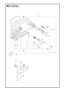 Clutch Cover Diagram and Parts List for 576XP 20130900001-Current Husqvarna Chainsaw