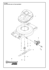 Blade Motor And Cutting Equipment Diagram and Parts List for LB448IV  Husqvarna Lawn Mower