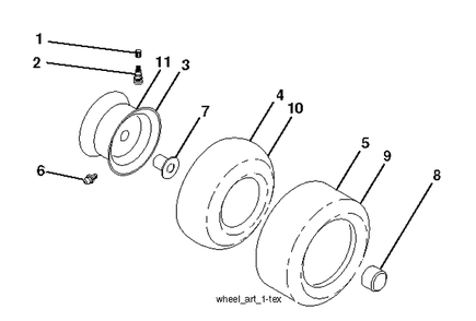 Wheels And Tires Diagram and Parts List for YTH22V46 (96045004800)(2013-09) Husqvarna Lawn Tractor