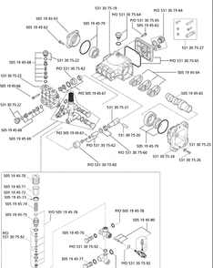 Pumps Diagram and Parts List for 1340PW (966872004)(2008-02) Husqvarna Pressure Washer