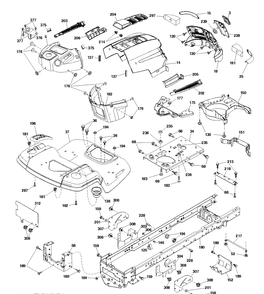 Chassis And Enclosures Diagram and Parts List for TS138M (96041042000)(2018-07) Husqvarna Lawn Tractor