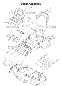 Decals Diagram and Parts List for ZTH6125 (968999186)(2006-04) Husqvarna Lawn Mower