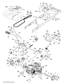 Drive Diagram and Parts List for TS354XD (96043032100)(2019-09) Husqvarna Lawn Tractor