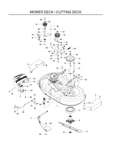 Mower Deck / Cutting Deck Diagram and Parts List for RZ4219BF (966582201)(2011-02) Husqvarna Lawn Mower