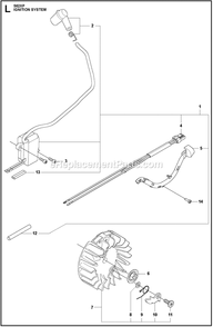 Ignition System Diagram and Parts List for 562XPG  Husqvarna Chainsaw
