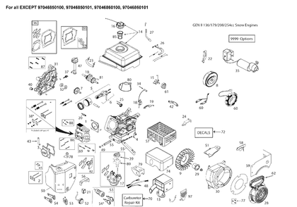 Engine 2 Diagram and Parts List for ST224  Husqvarna Snow Blower