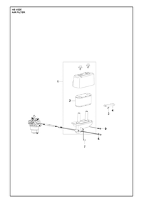 Air Filter Diagram and Parts List for HS452E  Husqvarna Engine