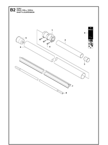 Shaft And Suspension Diagram and Parts List for 335LX 20080100001-20105299999 Husqvarna Edger