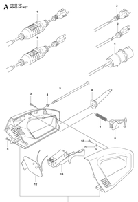 Handle Diagram and Parts List for K3000 2008-05 Husqvarna Lawn Tractor Accessories