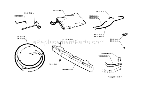 Page O Diagram and Parts List for RIDER850B 1990-02 Husqvarna Lawn Tractor