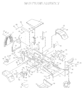Frame Diagram and Parts List for BZE7234D (033600000 & HIGHER)(2004-01) Husqvarna Lawn Tractor