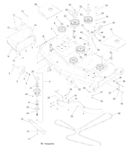 52 Inch Deck Diagram and Parts List for LZF5227 (966956701)(2008-06) Husqvarna Lawn Mower