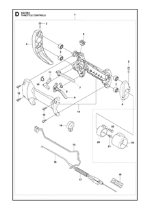 Throttle Controls Diagram and Parts List for 543RBX 20182200001-Current Husqvarna Brush Cutter