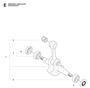 Crankshaft Diagram and Parts List for 353 20090400001-Current Husqvarna Chainsaw