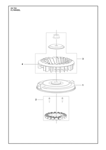 Flywheel Diagram and Parts List for HV703  Husqvarna Engine