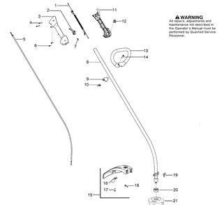 Handle And Controls Diagram and Parts List for 125C (545014389)(2008-09) Husqvarna Trimmer