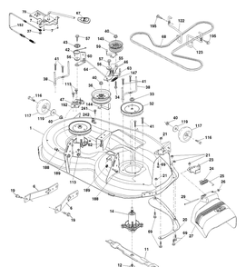 Mower Deck / Cutting Deck Diagram and Parts List for TS142 (96041043000)(2019-04) Husqvarna Lawn Tractor